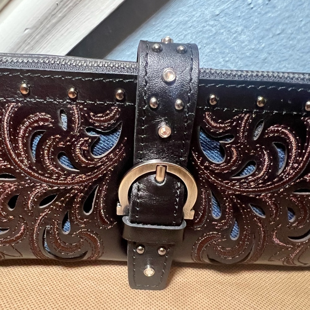 NWT Patricia Nash Annesley Luxe Ranch Leather Wallet/Wristlet